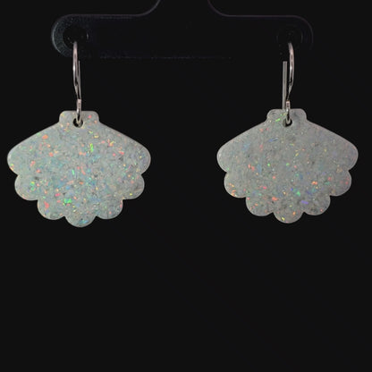 White Opal Sea Shell Earring