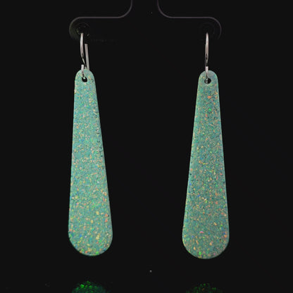 Aqua Opal Teardrop Earring, Long