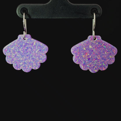 Purple Opal Sea Shell Earring