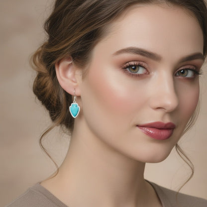 Sterling Silver Turquoise Arrowhead Dangle Earrings