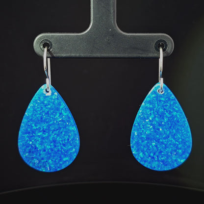 Blue Opal Teardrop Earring, Medium