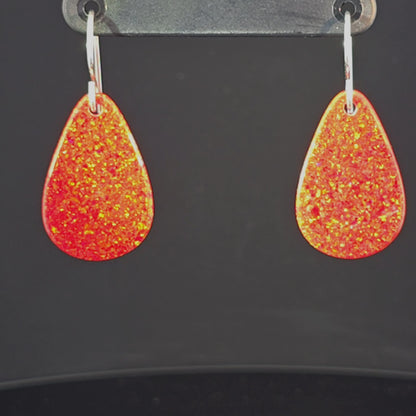 Red Opal Teardrop Earring, Small
