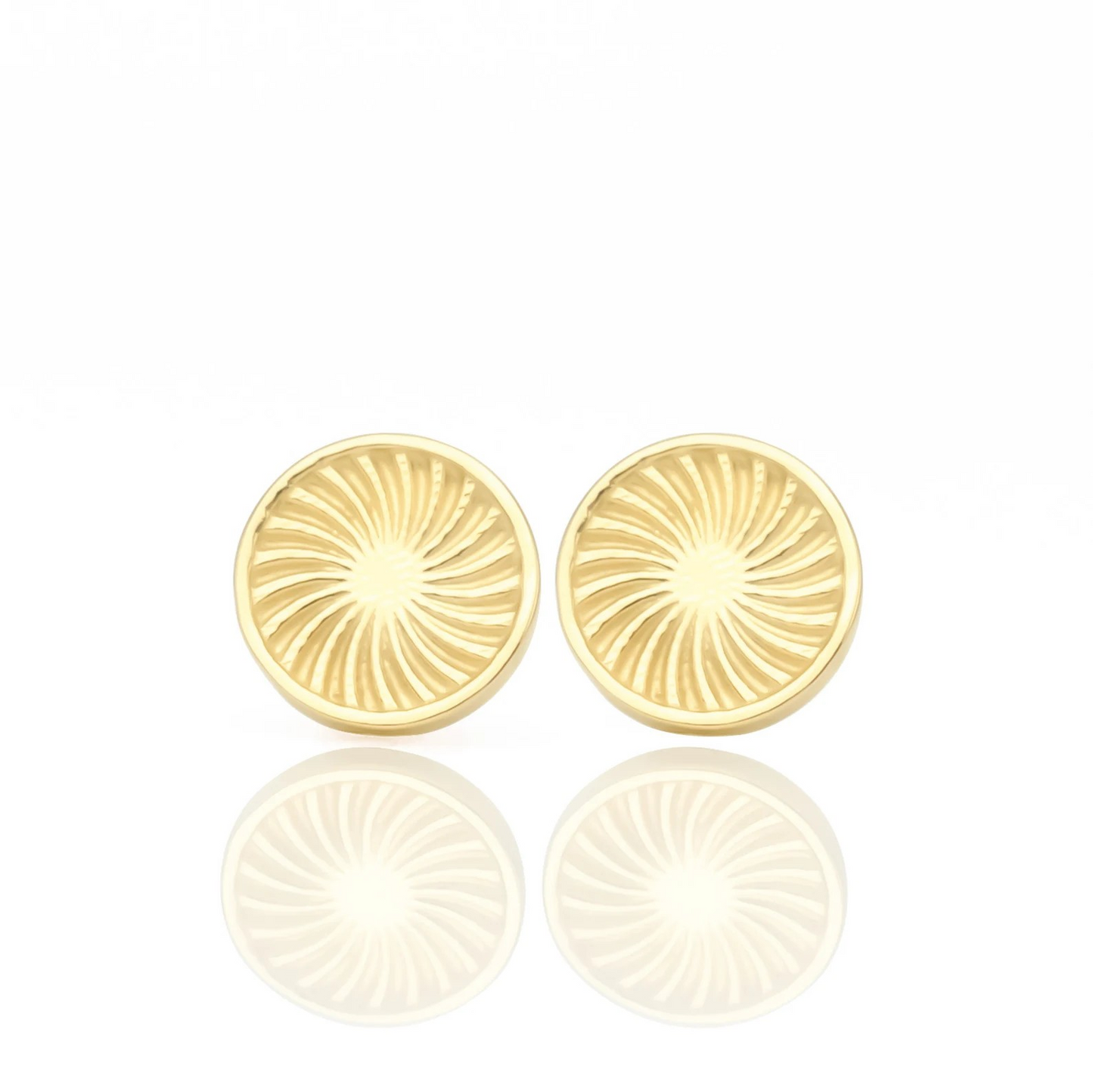 Gold Sunburst Stud Earrings