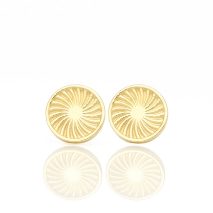 Gold Sunburst Stud Earrings