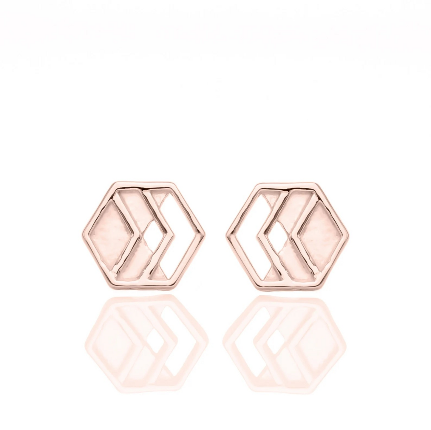 Rose Gold Chevron Stud Earrings