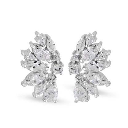 Sterling Silver CZ Wedding Earrings