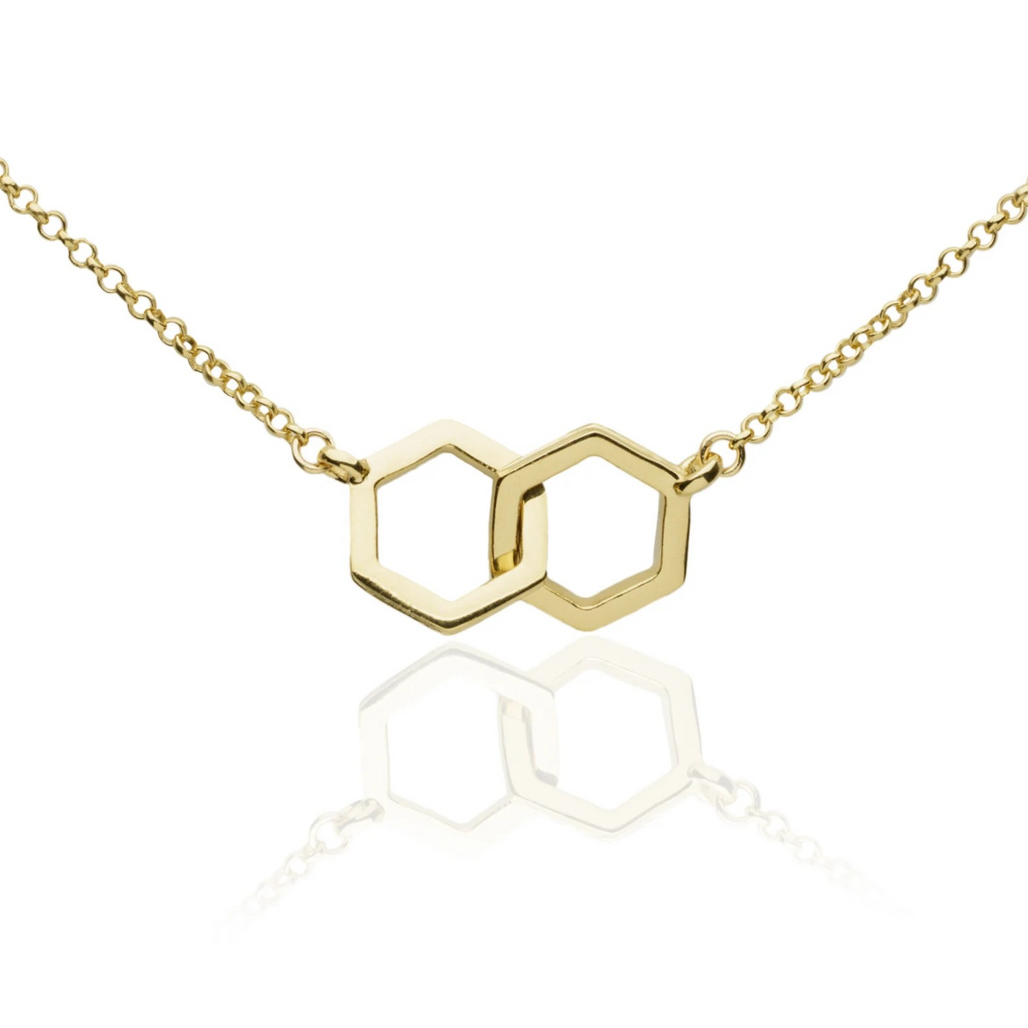 Gold Interlocking Hex Necklace