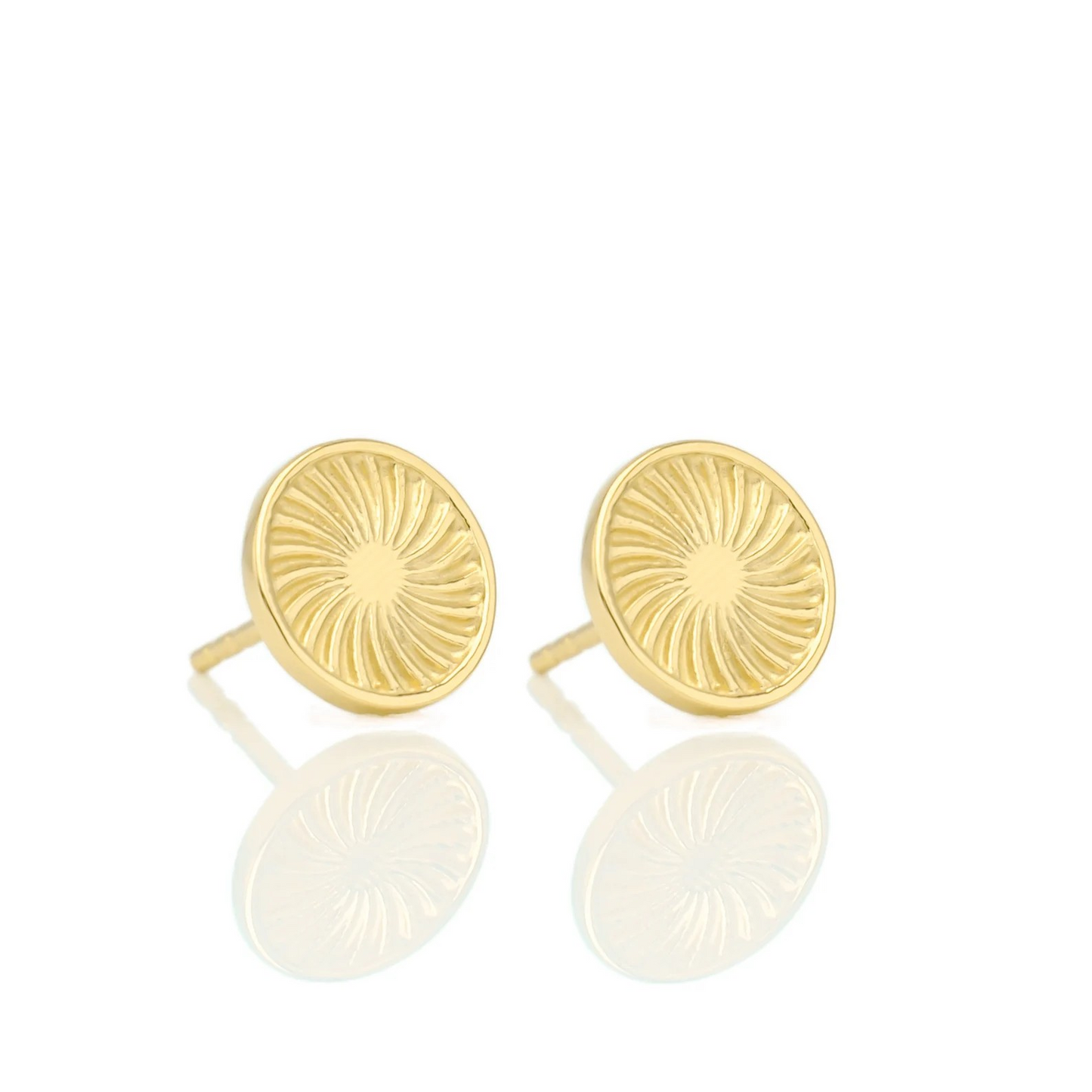 Gold Sunburst Stud Earrings